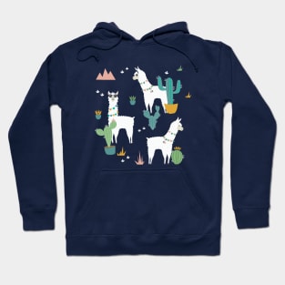 Summer Llama Pattern Hoodie